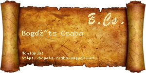 Bogáts Csaba névjegykártya