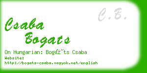 csaba bogats business card